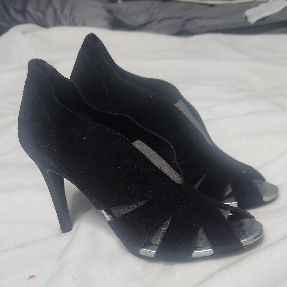 PEDRO GARCIA Elegant Black Peep-Toe Heels